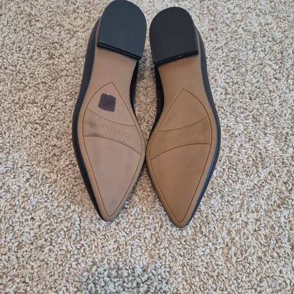Franco Sarto Leather Black Susie Loafers Shoes Size 10 - Picture 6 of 6